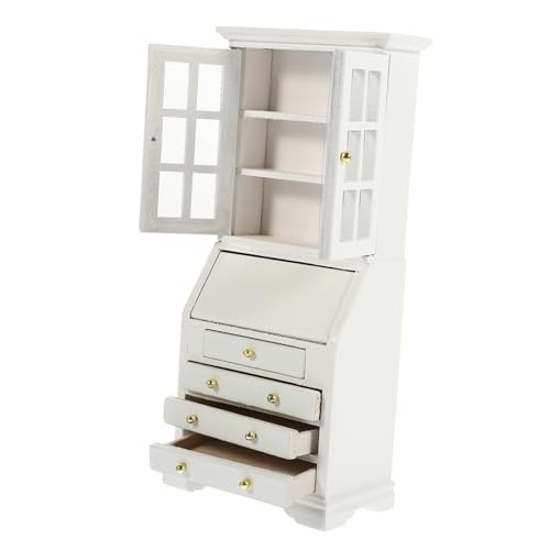 FELTECHELECTR ordnerregal geburtstagsmitgebsl schöafzimmerdeko Geburtstagsgeschenk Toys Miniaturen zum Basteln Mini-Ornamente zum Basteln Mini-Hausschrank mini Schrank Holz Weiß von FELTECHELECTR