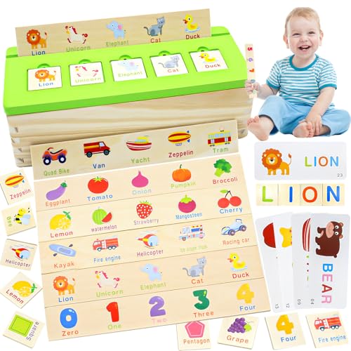 FEMBW Montessori Sortierspiel Kleinkinder, Kindererziehung 1 Sortierbox mit Obst Alphabet Gemüse Tier Verkehr, 10 Sortierstreifen, Frühes Lernen Geschenke für Kinder FEMBW Montessori Sortierspiel Kleinkinder, Kindererziehung 1 Sortierbox mit Obst Alphabet Gemüse Tier Verkehr, 10 Sortierstreifen, Frühes Lernen Geschenke für Kinder von FEMBW