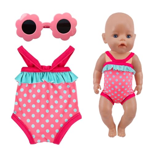 FENGCHUANG 2 Stück Schwimm-Set für Puppen, Baby Schwimmset mit Badeanzug und Sonnenbrille, Puppen schwimmset, Puppenkleidung Sommer für Puppen für 40 - 45 cm FENGCHUANG 2 Stück Schwimm-Set für Puppen, Baby Schwimmset mit Badeanzug und Sonnenbrille, Puppen schwimmset, Puppenkleidung Sommer für Puppen für 40 - 45 cm von FENGCHUANG