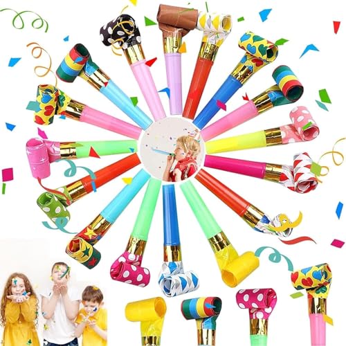FENGCHUANG 30 Stück Trötren, Mehrfarbig Party Gebläse, Bunte Party Hörner, Krachmacher Musikalische Blowouts für Hochzeit Geburtstag Kinder Party Graduierung Neujahr Partys, Farbe Zufällig von FENGCHUANG