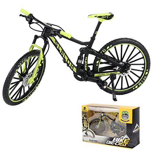 FENGQ 1:10 Finger Fahrrad Modell, Mountainbike-Modell Spielzeug, Mini Fahrrad Modell Spielzeug, Miniatur Finger Bike für Kinderspielzeug, Geschenke und Dekoration (Grün) von FENGQ