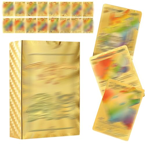FENGQ 55 Stück Cartoon Karten Schwarz Gold Seltene Karten Set, Vstar Vmax Goldfolienkarten, Sammelkartenspiel Keine Duplikate Karikaturen Comics Einschließlich Verschiedener Seltener Folienkarten von FENGQ