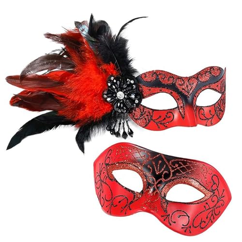 FENOHREFE Paar-Maske, Maskerade, Ballmaske, Karneval, Abschlussball, Theatermaske, Cosplay, Party, Maske, Geschenke, Karnevalsmaske von FENOHREFE