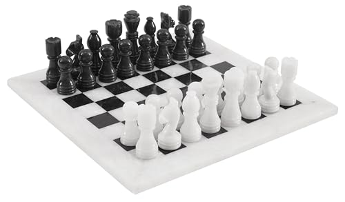 Radicaln Schachspiel, komplett aus Marmor, handgefertigt, Staunton, komplettes Schach-Set für Zwei Spieler, Weiß/Schwarz Radicaln Schachspiel, komplett aus Marmor, handgefertigt, Staunton, komplettes Schach-Set für Zwei Spieler, Weiß/Schwarz von Radicaln