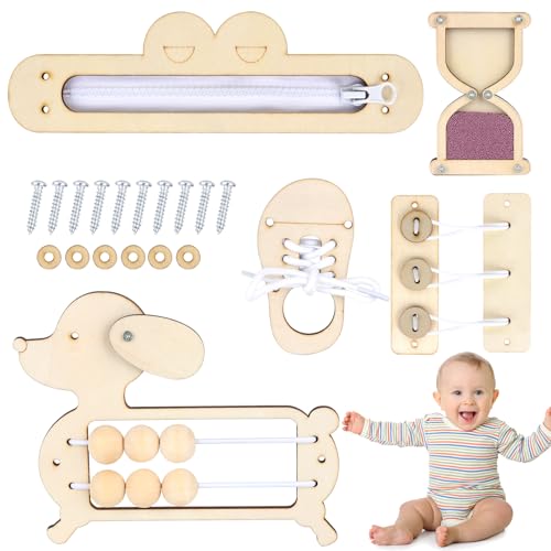 FENYW Hölzernes Busy Board, 5 Stück Holz Montessori Busy Board Zubehör, DIY Praktische Fähigkeiten Lernspielzeug für Kinder Im Vorschulalter, Activity Board Zubehör für Kleinkinder für 1-6 Jahr FENYW Hölzernes Busy Board, 5 Stück Holz Montessori Busy Board Zubehör, DIY Praktische Fähigkeiten Lernspielzeug für Kinder Im Vorschulalter, Activity Board Zubehör für Kleinkinder für 1-6 Jahr von FENYW