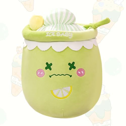 FENYW Bubble Tea Plüschtier, 22cm Bubble Tea Kuscheltier, Bubble Pearl Milk Tea Kuschelkissen, Stofftier Milchtee Teetasse Kissen Geburtstagsgeschenk für Kinder Erwachsene von FENYW