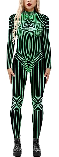 FEOYA Skelett Kostüm Damen Herren Halloween Kostüme Cosplay Overall Bodysuit Halloween Kostüm Damen Karneval Kostüme Cosplay - M von FEOYA