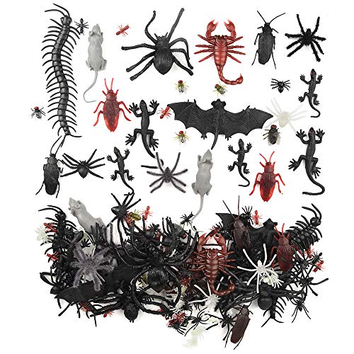 FEPITO 160 PCS Plastikhalloween Spinnen Kakerlaken Skorpions Ratten Geckos Hundertfüßer Fliegen Schläger realistische Wanzen Insekten für Halloween Partei FEPITO 160 PCS Plastikhalloween Spinnen Kakerlaken Skorpions Ratten Geckos Hundertfüßer Fliegen Schläger realistische Wanzen Insekten für Halloween Partei von FEPITO