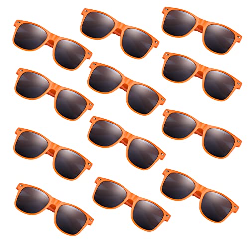 FEPITO 24er Pack Party Sonnenbrillen, Großpackung für Kindergeburtstags Gastgeschenke, Tütenfüller für Strand Pool Party Spielzeug für Kinder und Erwachsene, Orange von FEPITO