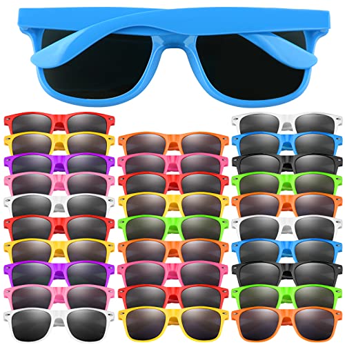 FEPITO 30 Stück Kinder Party Sonnenbrillen für Kinder, Geburtstagsfeiern, Leckerlibeutel Füllstoffe für Strand Pool Party Spielzeug, 10 Farben von FEPITO