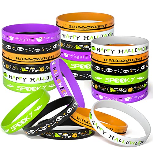 FEPITO Halloween-Silikon-Armbänder, Halloween-Party, Geschenktütenfüller, Süßes oder Leckerei-Geschenke, 6 Stile, 60pcs, Gummi von FEPITO