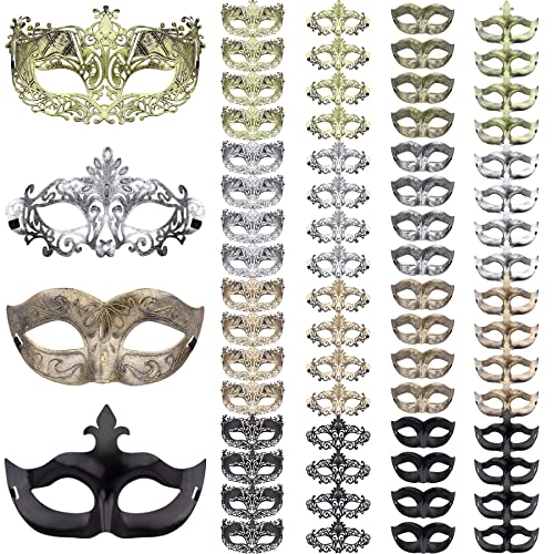 FEQO 64 Stück Maskerade Maske Venezianische Vintage Antike Masken Maskerade Maske Augenmaske Retro Maskerade Masken für Damen Herren Karnevals Halloween Party FEQO 64 Stück Maskerade Maske Venezianische Vintage Antike Masken Maskerade Maske Augenmaske Retro Maskerade Masken für Damen Herren Karnevals Halloween Party von FEQO