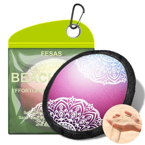 FESAS Sandentferner-Beutel für Strand und Reisen, Puder angereichert mit Aloe Vera und Vitamin C, talkfrei und wiederverwendbar, sanfter wasserloser Reiniger für Füße, Badeanzüge, umweltfreundliches von FESAS