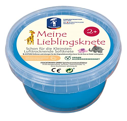 Feuchtmann MEINE LIEBLINGSKNETE Edu Edition Blau | 500g Kinderknete Einzeldose | glutenfreie Spielknete vegan | lufttrocknende ungiftige Knete von Feuchtmann