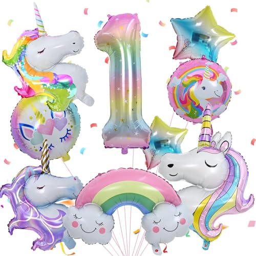 1 Geburtstag Deko, Luftballon 1. Geburtstag, Zahl 1 Folienballon, Geburtstagsdeko 1 Jahre Mädchen Ballon 1. Geburtstag Themen Ballons für 1. Mädchen Geburtstag Party von FEYG