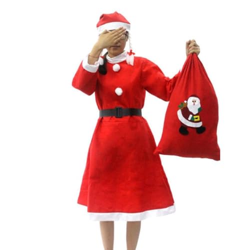 3/4/5/6/7-teiliges Weihnachtsmann Kostüm Weihnachten Deluxe Weihnachtsmann Anzug Verkleidung Weihnachtsmann Fälschungsbart Gürtel Für Erwachsene Frauen Männer Weihnachtsmann Anzug von FEYLIE