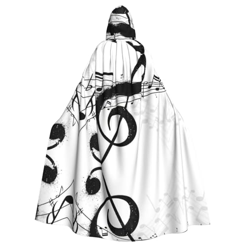 FEYUNYAN Gruseliger Halloween-Umhang für Erwachsene, Musiknoten-Kapuzenumhang, Gothic-Hexen-Vampir-Umhang mit Kapuze, verstellbarer Kordelzug, Kostüm-Umhang für Halloween, Party, Cosplay FEYUNYAN Gruseliger Halloween-Umhang für Erwachsene, Musiknoten-Kapuzenumhang, Gothic-Hexen-Vampir-Umhang mit Kapuze, verstellbarer Kordelzug, Kostüm-Umhang für Halloween, Party, Cosplay von FEYUNYAN