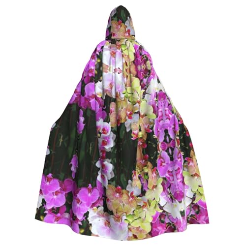 FEYUNYAN Gruseliger Halloween-Umhang für Erwachsene, Orchideen-Kapuzenumhang, Gothic-Hexen-Vampir-Umhang mit Kapuze, verstellbarer Kordelzug, Kostüm-Umhang für Halloween, Party, Cosplay FEYUNYAN Gruseliger Halloween-Umhang für Erwachsene, Orchideen-Kapuzenumhang, Gothic-Hexen-Vampir-Umhang mit Kapuze, verstellbarer Kordelzug, Kostüm-Umhang für Halloween, Party, Cosplay von FEYUNYAN