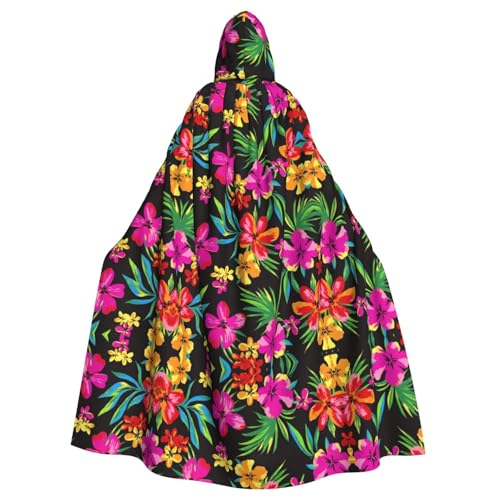 FEYUNYAN Gruseliger Halloween-Umhang für Erwachsene, hawaiianischer Blumen-Kapuzenumhang, Gothic-Hexen-Vampir-Umhang mit Kapuze, verstellbarer Kordelzug, Kostüm-Umhang für Halloween, Party, Cosplay FEYUNYAN Gruseliger Halloween-Umhang für Erwachsene, hawaiianischer Blumen-Kapuzenumhang, Gothic-Hexen-Vampir-Umhang mit Kapuze, verstellbarer Kordelzug, Kostüm-Umhang für Halloween, Party, Cosplay von FEYUNYAN
