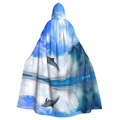 FEYUNYAN Gruseliger Halloween-Umhang für Erwachsene, niedlicher Delfin-Kapuzenumhang, Gothic-Hexen-Vampir-Umhang mit Kapuze, verstellbarer Kordelzug, Kostüm-Umhang für Halloween-Party, Cosplay FEYUNYAN Gruseliger Halloween-Umhang für Erwachsene, niedlicher Delfin-Kapuzenumhang, Gothic-Hexen-Vampir-Umhang mit Kapuze, verstellbarer Kordelzug, Kostüm-Umhang für Halloween-Party, Cosplay von FEYUNYAN