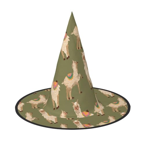 FEYUNYAN Halloween-Hexenhut, verstellbar, biegbar, Hexenkostüm, Zubehör für Damen und Erwachsene, Party, spitze Zauberermütze, Alpaka-Halloween-Hut, 1 Stück von FEYUNYAN