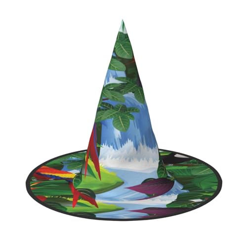 FEYUNYAN Halloween-Hexenhut, verstellbar, biegbar, Hexenkostüm, Zubehör für Damen und Erwachsene, Party, spitze Zauberermütze, Ara, Halloween-Hut, 1 Stück von FEYUNYAN