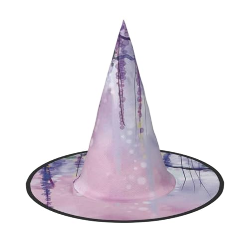 FEYUNYAN Halloween-Hexenhut, verstellbar, biegbar, Hexenkostüm, Zubehör für Damen und Erwachsene, Party, spitze Zauberermütze, Blumen, Halloween-Hut, 3 Stück von FEYUNYAN