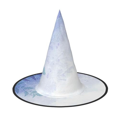 FEYUNYAN Halloween-Hexenhut, verstellbar, biegbar, Hexenkostüm, Zubehör für Damen und Erwachsene, Party, spitze Zauberermütze, Eisblume, Halloween-Hut, 1 Stück von FEYUNYAN