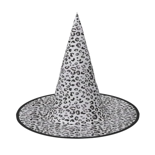 FEYUNYAN Halloween-Hexenhut, verstellbar, biegbar, Hexenkostüm, Zubehör für Damen und Erwachsene, Party, spitze Zauberermütze, Leoparden-Halloween-Hut, 1 Stück von FEYUNYAN
