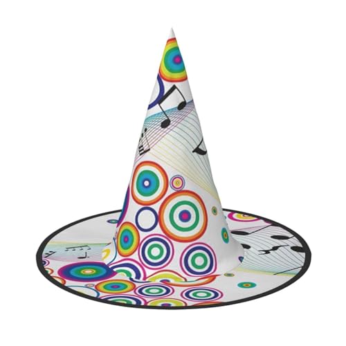 FEYUNYAN Halloween-Hexenhut, verstellbar, biegbar, Hexenkostüm, Zubehör für Damen und Erwachsene, Party, spitze Zauberermütze, Musiknoten, Regenbogenfarben, Halloween-Hut, 3 Stück FEYUNYAN Halloween-Hexenhut, verstellbar, biegbar, Hexenkostüm, Zubehör für Damen und Erwachsene, Party, spitze Zauberermütze, Musiknoten, Regenbogenfarben, Halloween-Hut, 3 Stück von FEYUNYAN