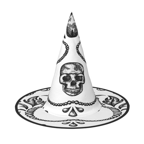 FEYUNYAN Halloween-Hexenhut, verstellbar, biegbar, Hexenkostüm, Zubehör für Damen und Erwachsene, Party, spitze Zauberermütze, Totenkopf-Halloween-Hut, 3 Stück von FEYUNYAN