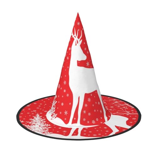 FEYUNYAN Halloween-Hexenhut, verstellbar, biegbar, Hexenkostüm, Zubehör für Damen und Erwachsene, Party, spitze Zauberermütze, Weihnachten, Winter, Hirsch, Halloween, 1 Stück FEYUNYAN Halloween-Hexenhut, verstellbar, biegbar, Hexenkostüm, Zubehör für Damen und Erwachsene, Party, spitze Zauberermütze, Weihnachten, Winter, Hirsch, Halloween, 1 Stück von FEYUNYAN