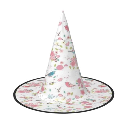 FEYUNYAN Halloween-Hexenhut, verstellbar, biegbar, Hexenkostüm, Zubehör für Damen und Erwachsene, Party, spitze Zauberermütze, Wildblumen-Halloween-Hut, 1 Stück von FEYUNYAN