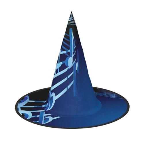 FEYUNYAN Halloween-Hexenhut, verstellbar, biegbar, Hexenkostüm, Zubehör für Damen und Erwachsene, Party, spitze Zauberermütze, blaue Musik, Halloween-Hut, 3 Stück von FEYUNYAN
