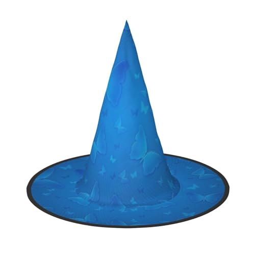 FEYUNYAN Halloween-Hexenhut, verstellbar, biegbar, Hexenkostüm, Zubehör für Damen und Erwachsene, Party, spitze Zauberermütze, blauer schöner Schmetterlingshut, Halloween, 1 Stück FEYUNYAN Halloween-Hexenhut, verstellbar, biegbar, Hexenkostüm, Zubehör für Damen und Erwachsene, Party, spitze Zauberermütze, blauer schöner Schmetterlingshut, Halloween, 1 Stück von FEYUNYAN