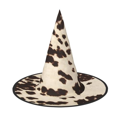 FEYUNYAN Halloween-Hexenhut, verstellbar, biegbar, Hexenkostüm, Zubehör für Damen und Erwachsene, Party, spitze Zauberermütze, brauner Rindsleder, Halloween-Hut, 1 Stück von FEYUNYAN