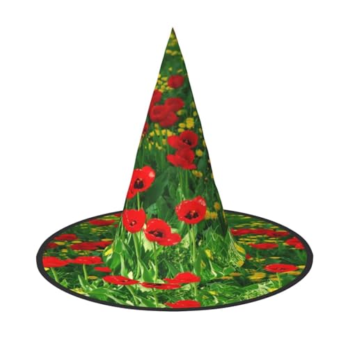FEYUNYAN Halloween-Hexenhut, verstellbar, biegbar, Hexenkostüm, Zubehör für Damen und Erwachsene, Party, spitze Zauberermütze, rotes Mohnfeld, Bauernhof, Halloween-Hut, 3 Stück FEYUNYAN Halloween-Hexenhut, verstellbar, biegbar, Hexenkostüm, Zubehör für Damen und Erwachsene, Party, spitze Zauberermütze, rotes Mohnfeld, Bauernhof, Halloween-Hut, 3 Stück von FEYUNYAN
