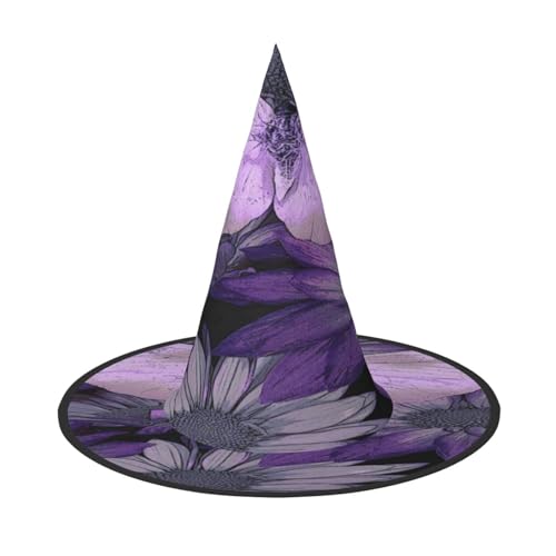 FEYUNYAN Halloween-Hexenhut, verstellbar, biegbar, Hexenkostüm, Zubehör für Damen und Erwachsene, Party, spitze Zauberermütze, violetter Schmetterlingshut, 1 Stück FEYUNYAN Halloween-Hexenhut, verstellbar, biegbar, Hexenkostüm, Zubehör für Damen und Erwachsene, Party, spitze Zauberermütze, violetter Schmetterlingshut, 1 Stück von FEYUNYAN