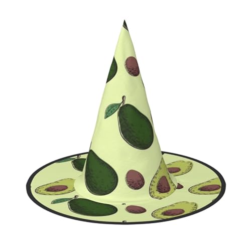 FEYUNYAN Halloween-Hexenhut, verstellbar, biegbar, Hexenkostüm, Zubehör für Frauen und Erwachsene, Party, spitze Zauberermütze, Avocado-Obst, Halloween-Hut, 3 Stück von FEYUNYAN