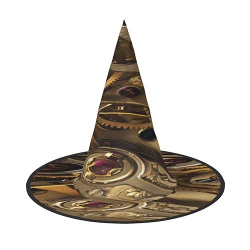 FEYUNYAN Halloween-Hexenhut, verstellbar, biegbar, Hexenkostüm, Zubehör für Frauen und Erwachsene, Party, spitze Zauberermütze, Dampfmaschinen-Halloween-Hut, 2 Stück von FEYUNYAN