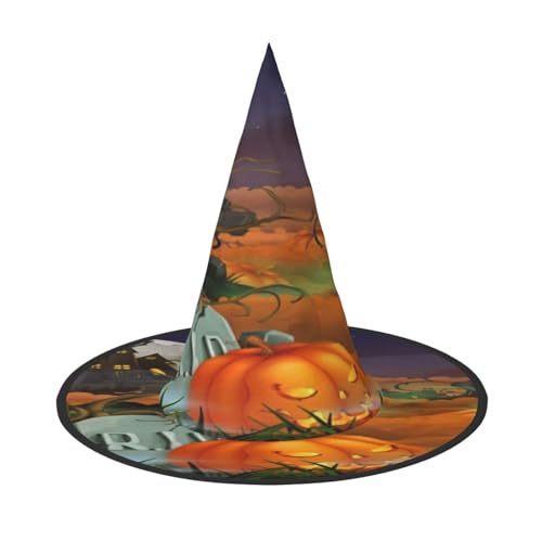 FEYUNYAN Halloween-Hexenhut, verstellbar, biegbar, Hexenkostüm, Zubehör für Frauen und Erwachsene, Party, spitze Zauberermütze, Happy-Halloween, Halloween-Hut, 2 Stück von FEYUNYAN