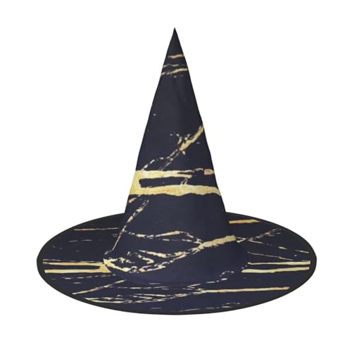 FEYUNYAN Halloween-Hexenhut, verstellbar, biegbar, Hexenkostüm, Zubehör für Frauen und Erwachsene, Party, spitze Zauberermütze, Marmor-Halloween-Hut, 2 Stück von FEYUNYAN
