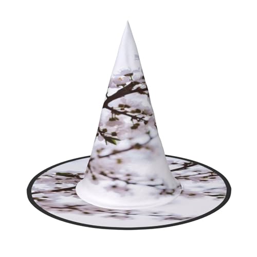 FEYUNYAN Halloween-Hexenhut, verstellbar, biegbar, Hexenkostüm, Zubehör für Frauen und Erwachsene, Party, spitze Zauberermütze, Pfirsichblüte, Halloween-Hut, 2 Stück von FEYUNYAN
