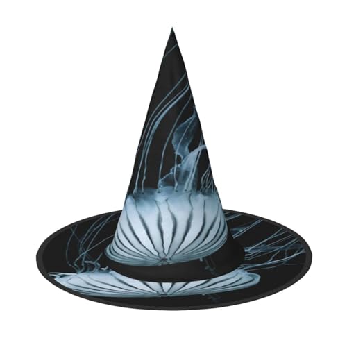 FEYUNYAN Halloween-Hexenhut, verstellbar, biegbar, Hexenkostüm, Zubehör für Frauen und Erwachsene, Party, spitze Zauberermütze, Quallen-Halloween-Hut, 2 Stück von FEYUNYAN