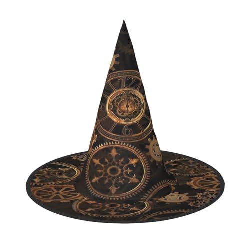 FEYUNYAN Halloween-Hexenhut, verstellbar, biegbar, Hexenkostüm, Zubehör für Frauen und Erwachsene, Party, spitze Zauberermütze, Zahnraduhr, Bronze, Jahrhundert, Halloween-Hut, 2 Stück FEYUNYAN Halloween-Hexenhut, verstellbar, biegbar, Hexenkostüm, Zubehör für Frauen und Erwachsene, Party, spitze Zauberermütze, Zahnraduhr, Bronze, Jahrhundert, Halloween-Hut, 2 Stück von FEYUNYAN