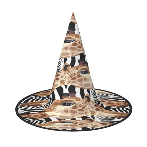 FEYUNYAN Halloween-Hexenhut, verstellbar, biegbar, Hexenkostüm, Zubehör für Frauen und Erwachsene, Party, spitze Zauberermütze, Zebra-Giraffe, Halloween-Hut, 1 Stück FEYUNYAN Halloween-Hexenhut, verstellbar, biegbar, Hexenkostüm, Zubehör für Frauen und Erwachsene, Party, spitze Zauberermütze, Zebra-Giraffe, Halloween-Hut, 1 Stück von FEYUNYAN