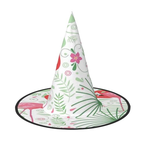 FEYUNYAN Halloween-Hexenhut, verstellbar, biegbar, Hexenkostüm, Zubehör für Frauen und Erwachsene, Party, spitze Zauberermütze, floraler Flamingo, Botanik, Halloween-Hut, 1 Stück FEYUNYAN Halloween-Hexenhut, verstellbar, biegbar, Hexenkostüm, Zubehör für Frauen und Erwachsene, Party, spitze Zauberermütze, floraler Flamingo, Botanik, Halloween-Hut, 1 Stück von FEYUNYAN