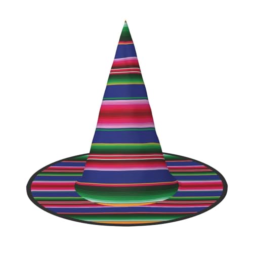 FEYUNYAN Halloween-Hexenhut, verstellbar, biegbar, Hexenkostüm, Zubehör für Frauen und Erwachsene, Party, spitze Zauberermütze, gestreifte Designs, Halloween-Hut, 2 Stück von FEYUNYAN