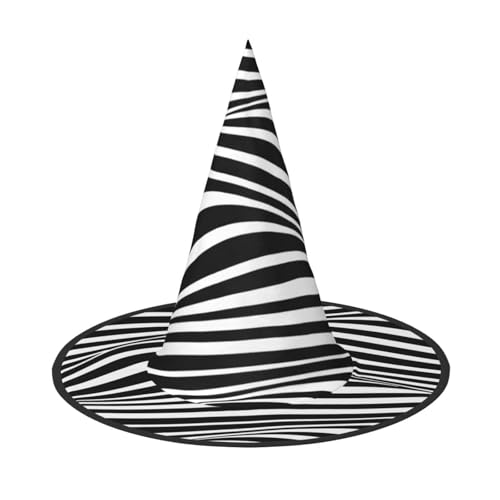 FEYUNYAN Halloween-Hexenhut, verstellbar, biegbar, Hexenkostüm, Zubehör für Frauen und Erwachsene, Party, spitze Zauberermütze, gestreifter Halloween-Hut, 2 Stück von FEYUNYAN