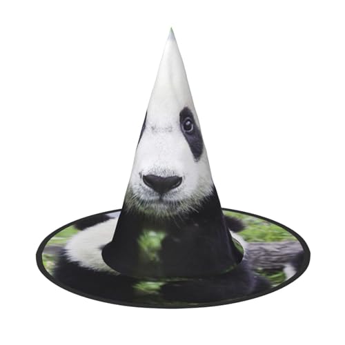 FEYUNYAN Halloween-Hexenhut, verstellbar, biegbar, Hexenkostüm, Zubehör für Frauen und Erwachsene, Party, spitze Zauberermütze, schöner Panda-Halloween-Hut, 1 Stück von FEYUNYAN